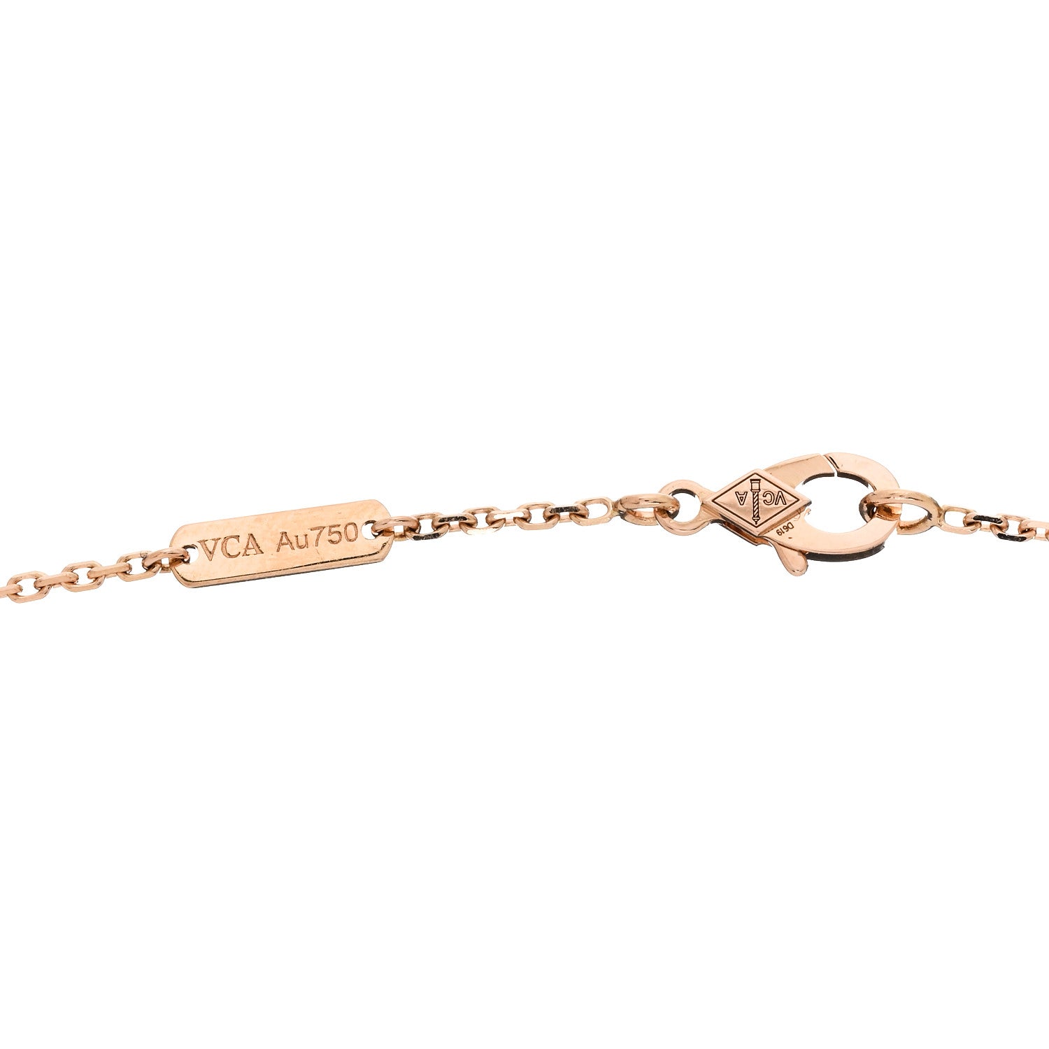 Van Cleef & Arpels 18K Rose Gold Diamond Vintage Alhambra Pendant Necklace 4 of 6