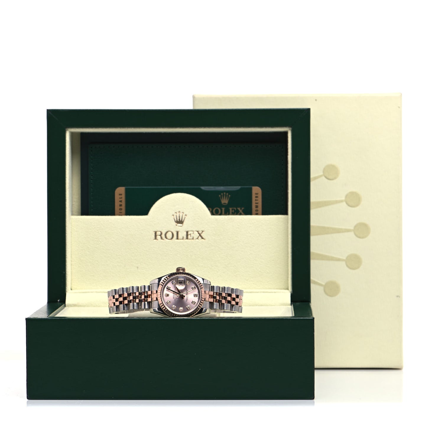 Stainless Steel 18K Everose Gold Diamond 26mm Oyster Perpetual Datejust Watch Pink 179171