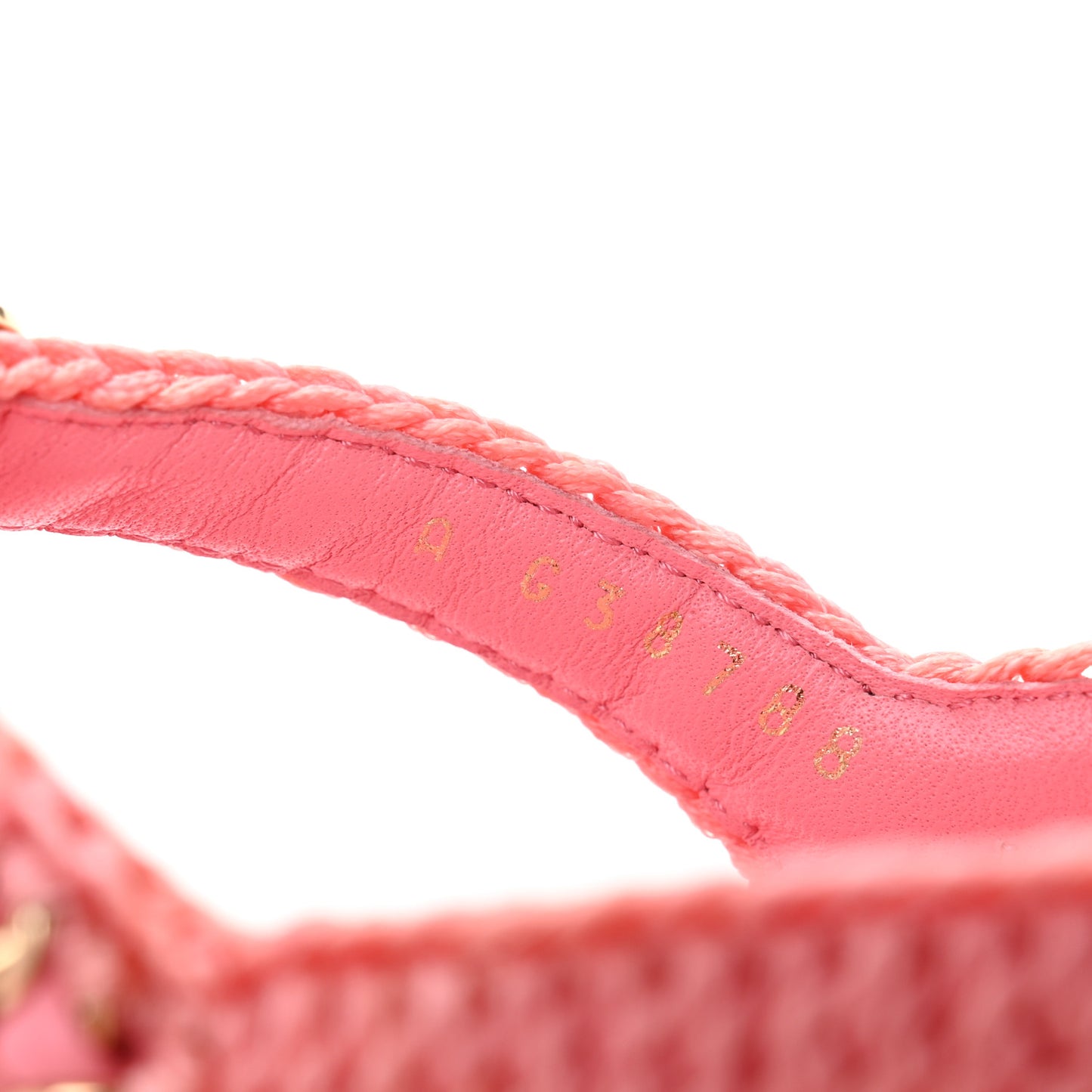 Lambskin Embroidered CC Thong Sandals 37 Pink