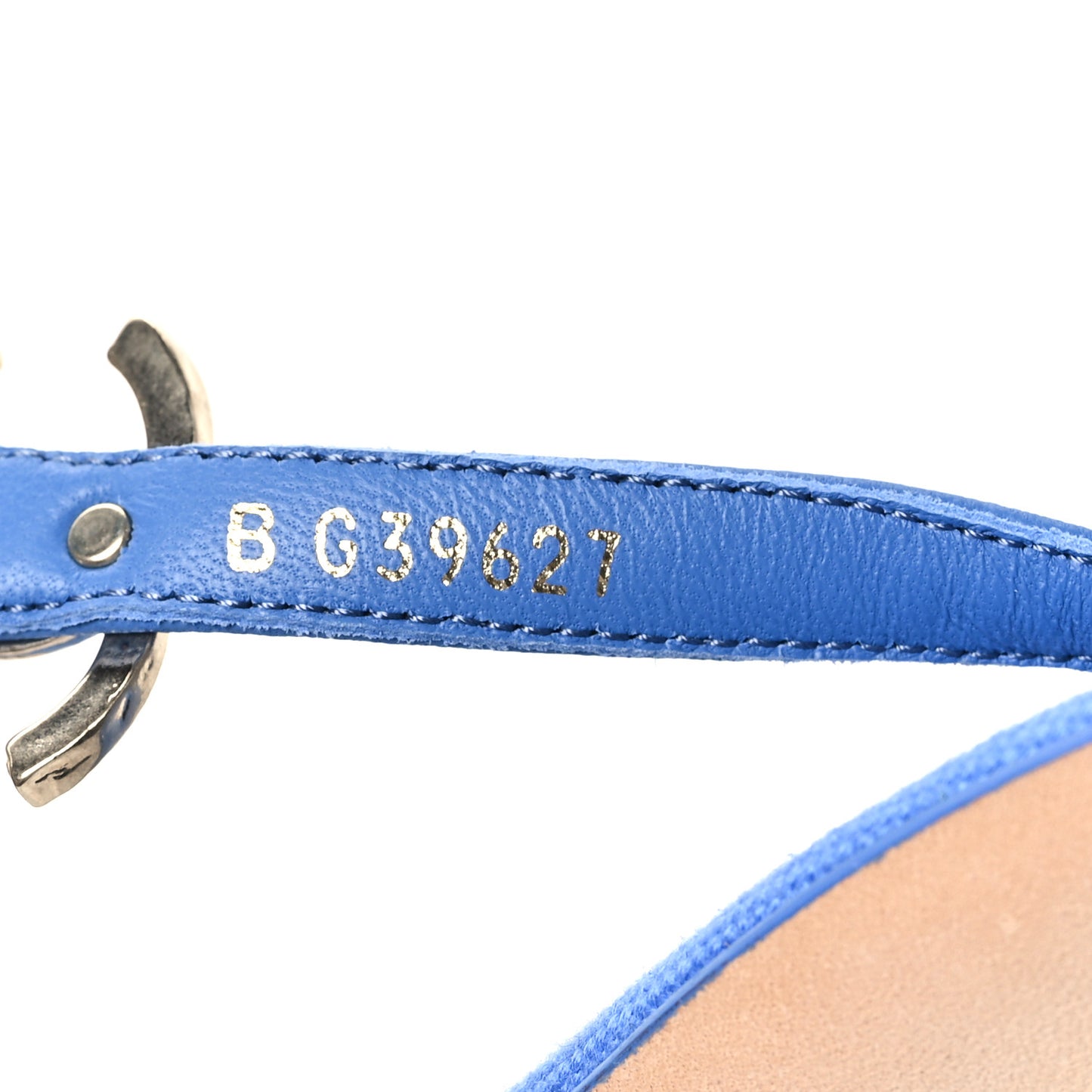 Lambskin CC Logo Thong Sandals 37 Blue