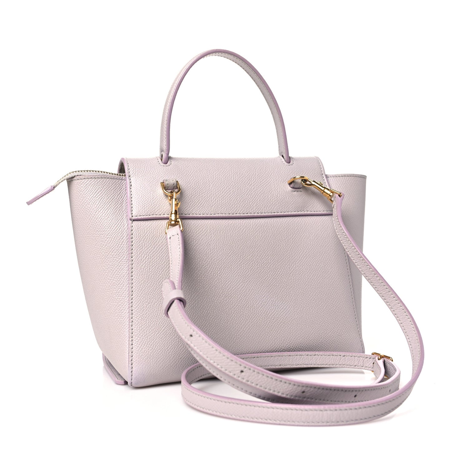 Grained Calfskin Nano Belt Bag Lavender Grey