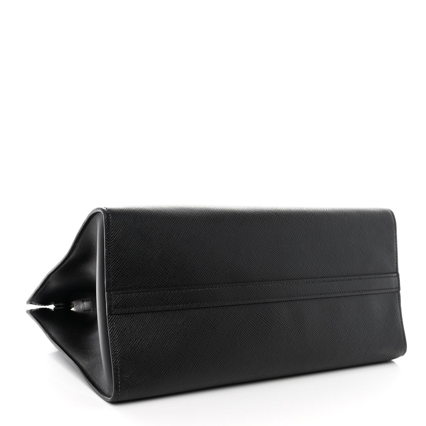 Saffiano Cuir Calfskin Medium Monochrome Top Handle Tote Black