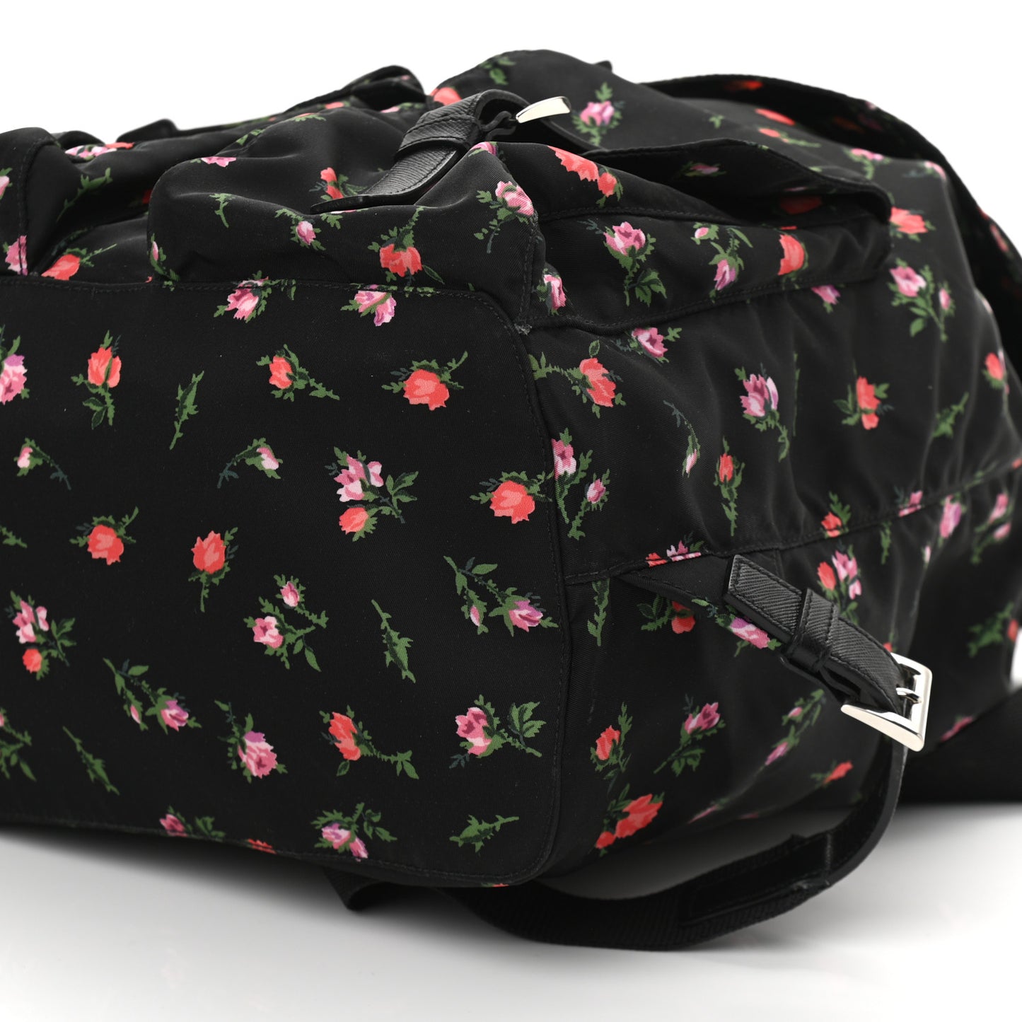 Tessuto Nylon Saffiano Stampata Backpack Black Dis Rose