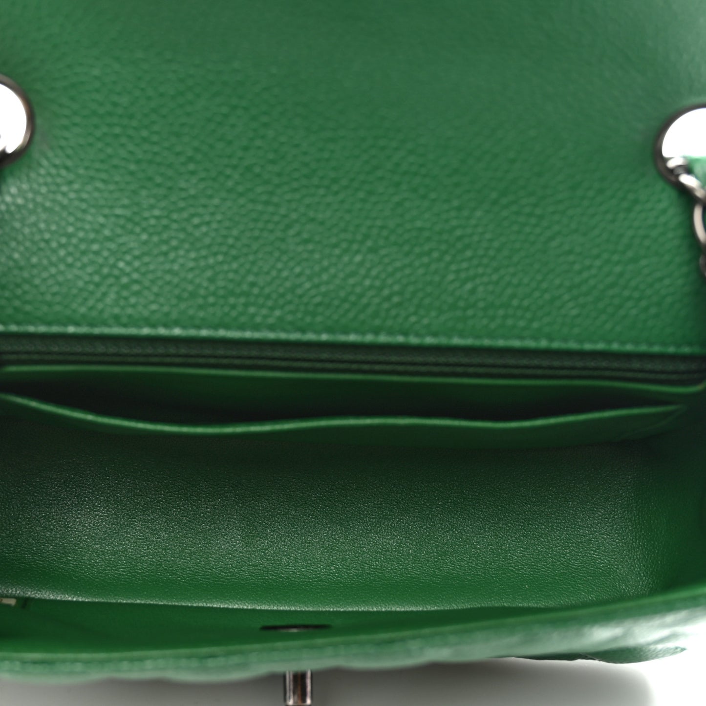 Caviar Quilted Mini Rectangular Flap Green