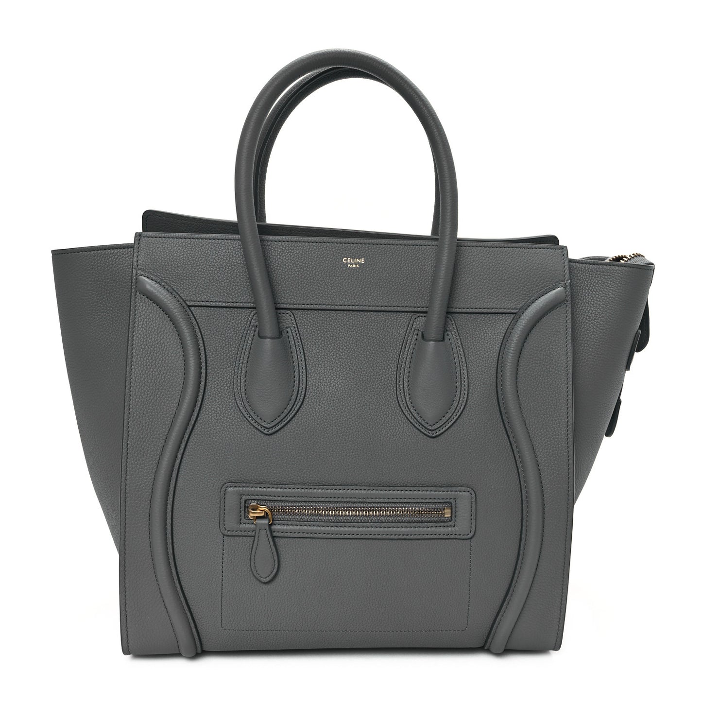 Drummed Calfskin Mini Luggage Kohl