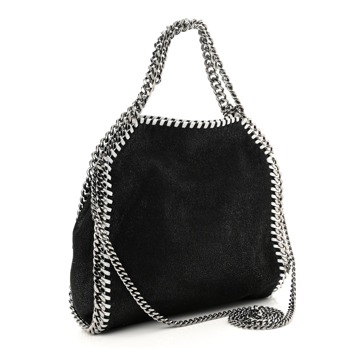 Shaggy Deer Mini Falabella Fold Over Tote Black