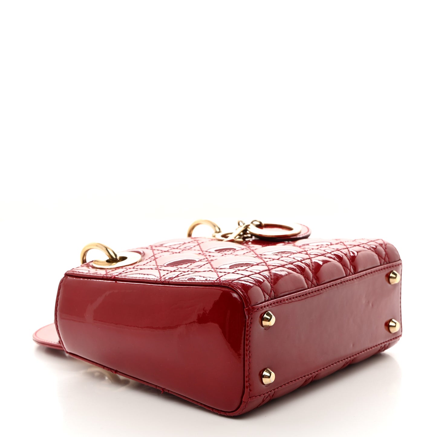 Patent Cannage Mini Lady Dior Red