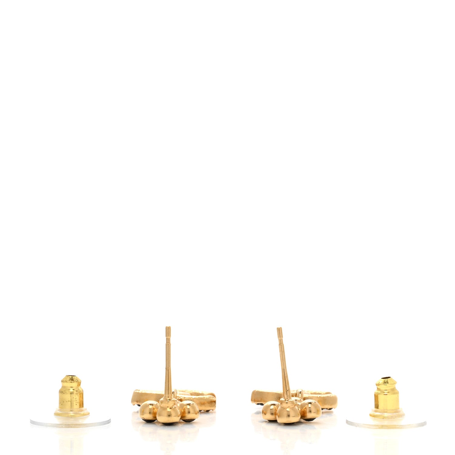 Chanel Crystal CC Drop Earrings Gold Black 3 of 4