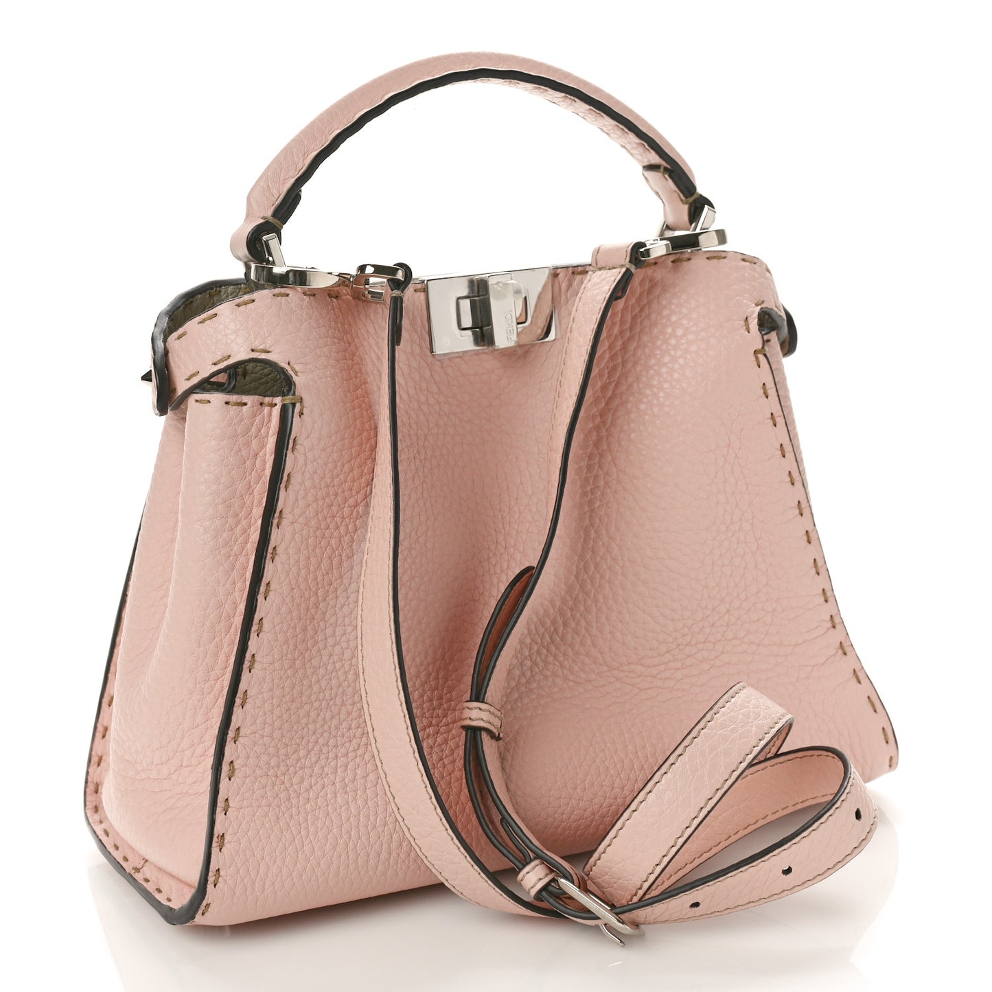 Cuoio Romano Selleria Bi-Color Medium Peekaboo Iconic Essentially Satchel Cipria Latte