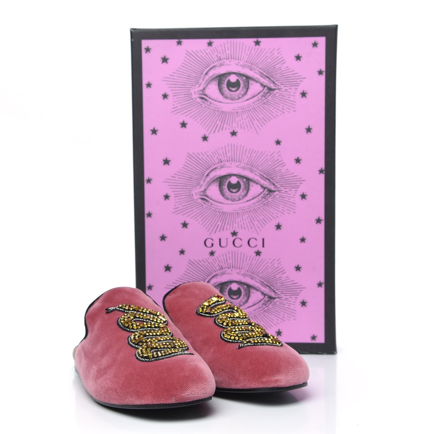 Velvet Embellished Evening Slippers 35.5 Pink