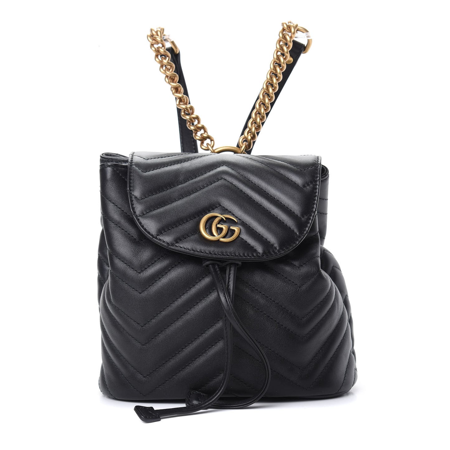 Calfskin Matelasse GG Marmont Flap Backpack Black