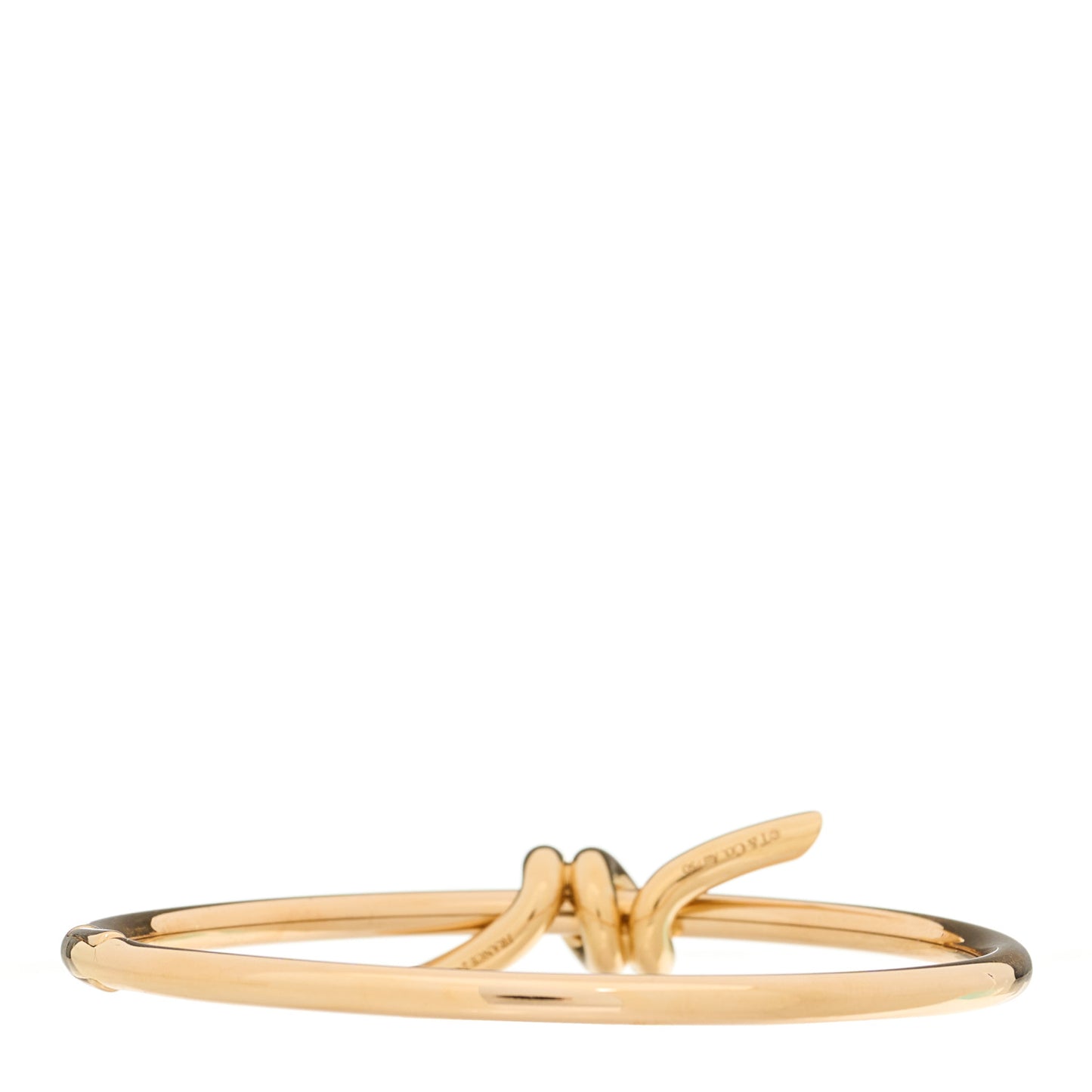 18K Rose Gold Knot Hinged Bangle Bracelet