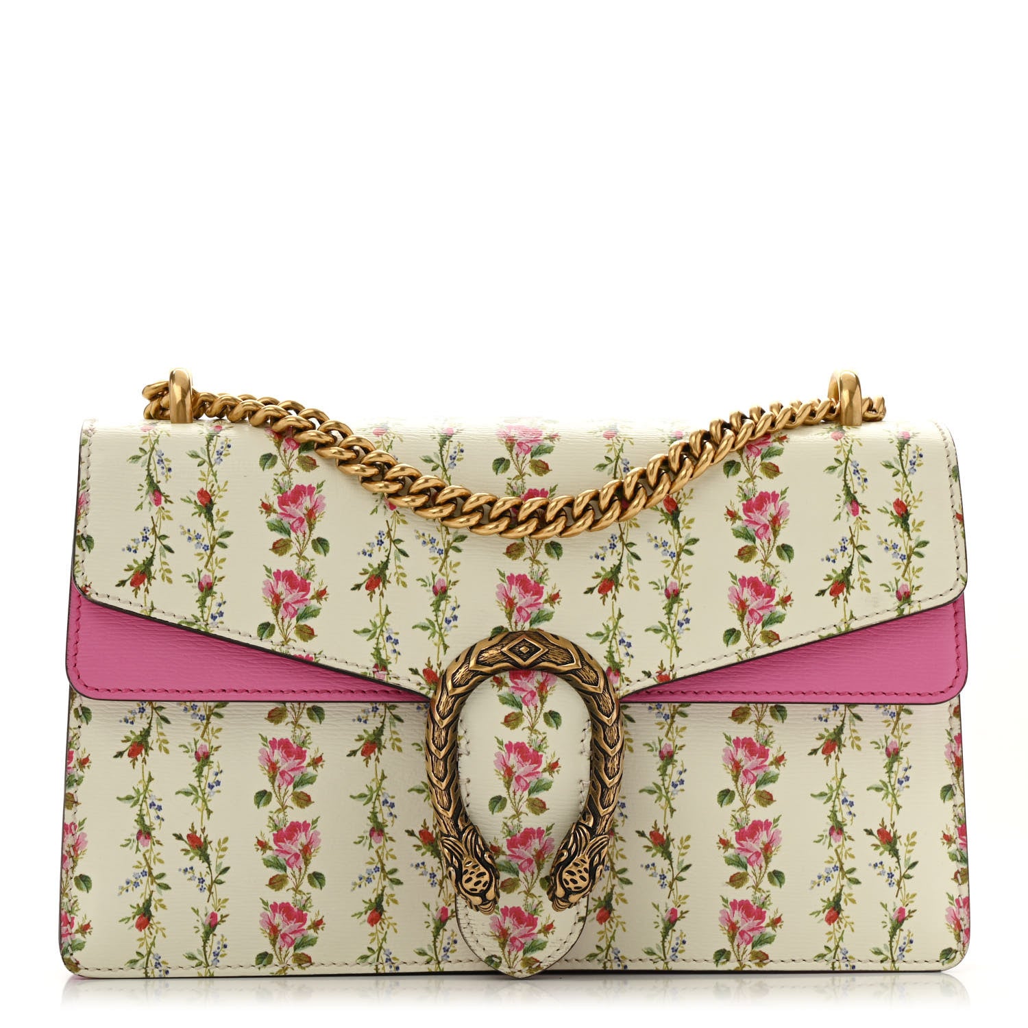 Gucci Calfskin Floral Print Small Dionysus Bag Ivory Pink 1 of 12