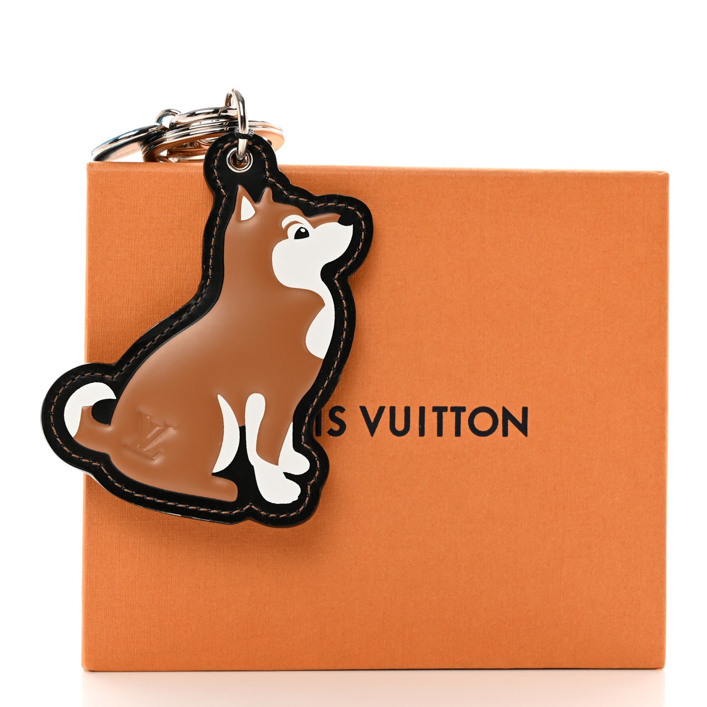 Calfskin Dog Bag Charm Key Holder