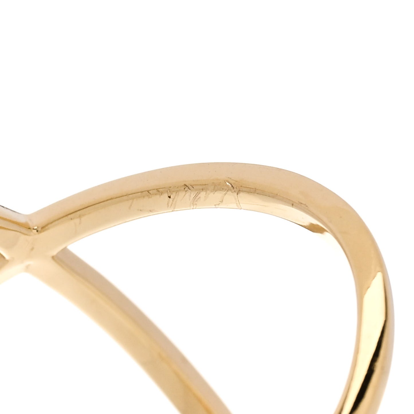 18K Yellow Gold Diamond Running G Cross Ring 53 6.25