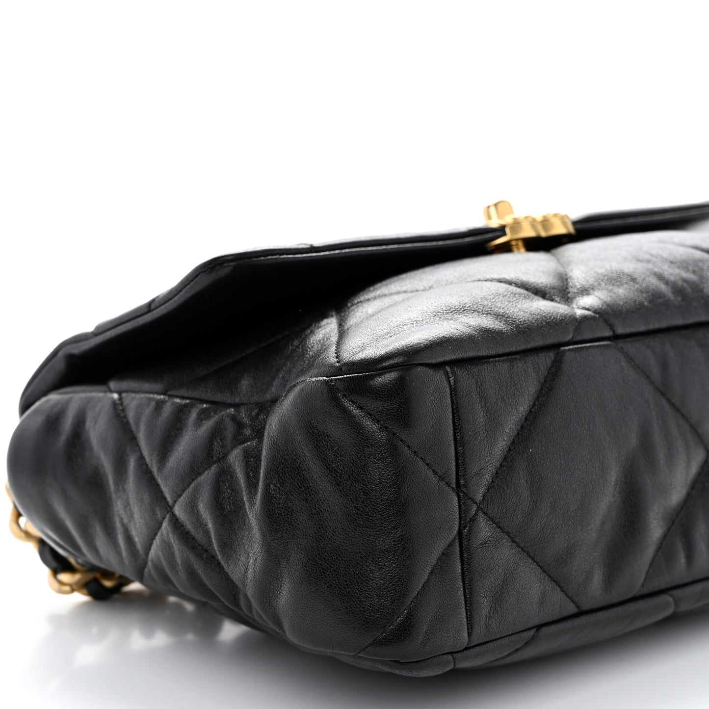 Lambskin Quilted Large Chanel 19 Flap Black