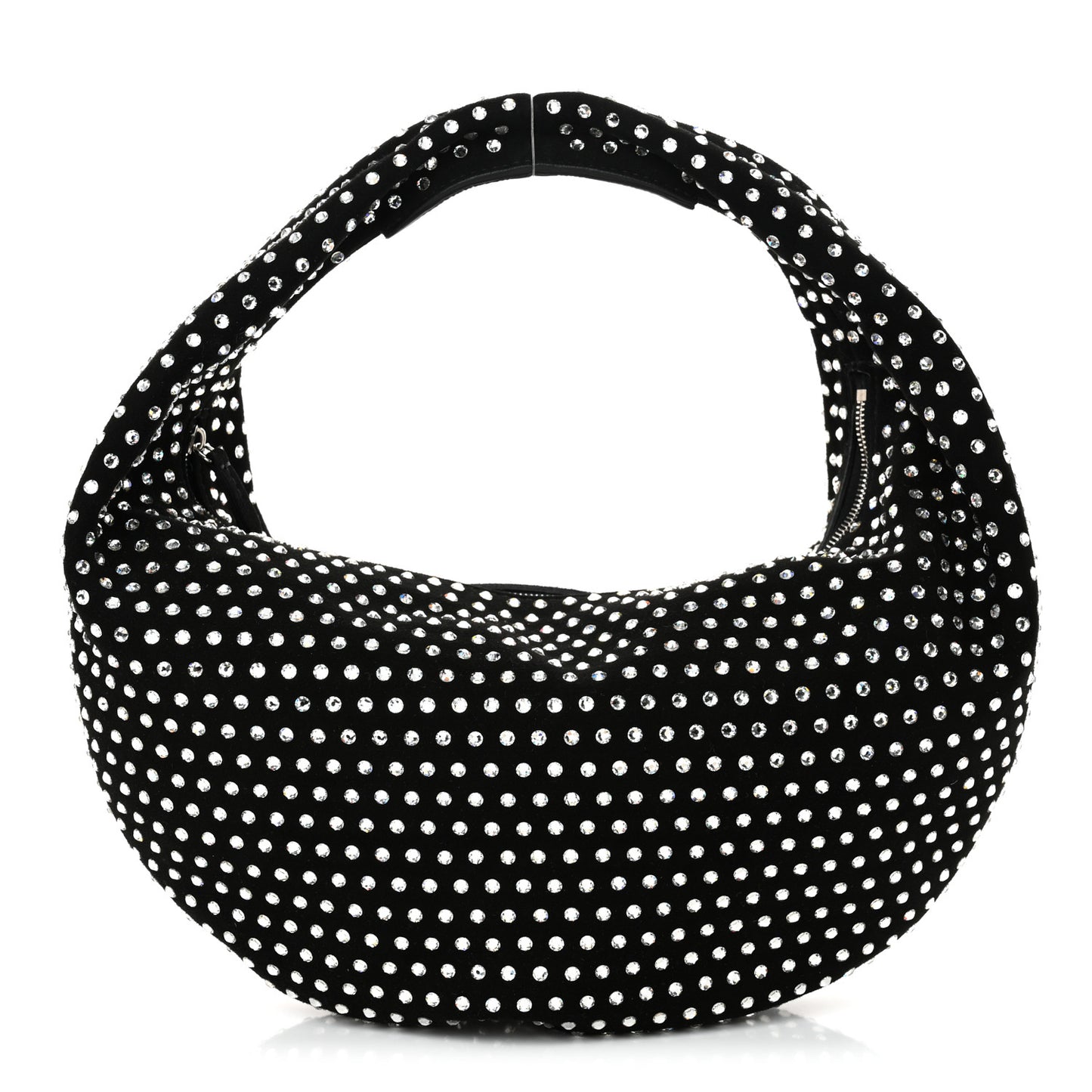 Crystal Suede Medium Olivia Hobo Black