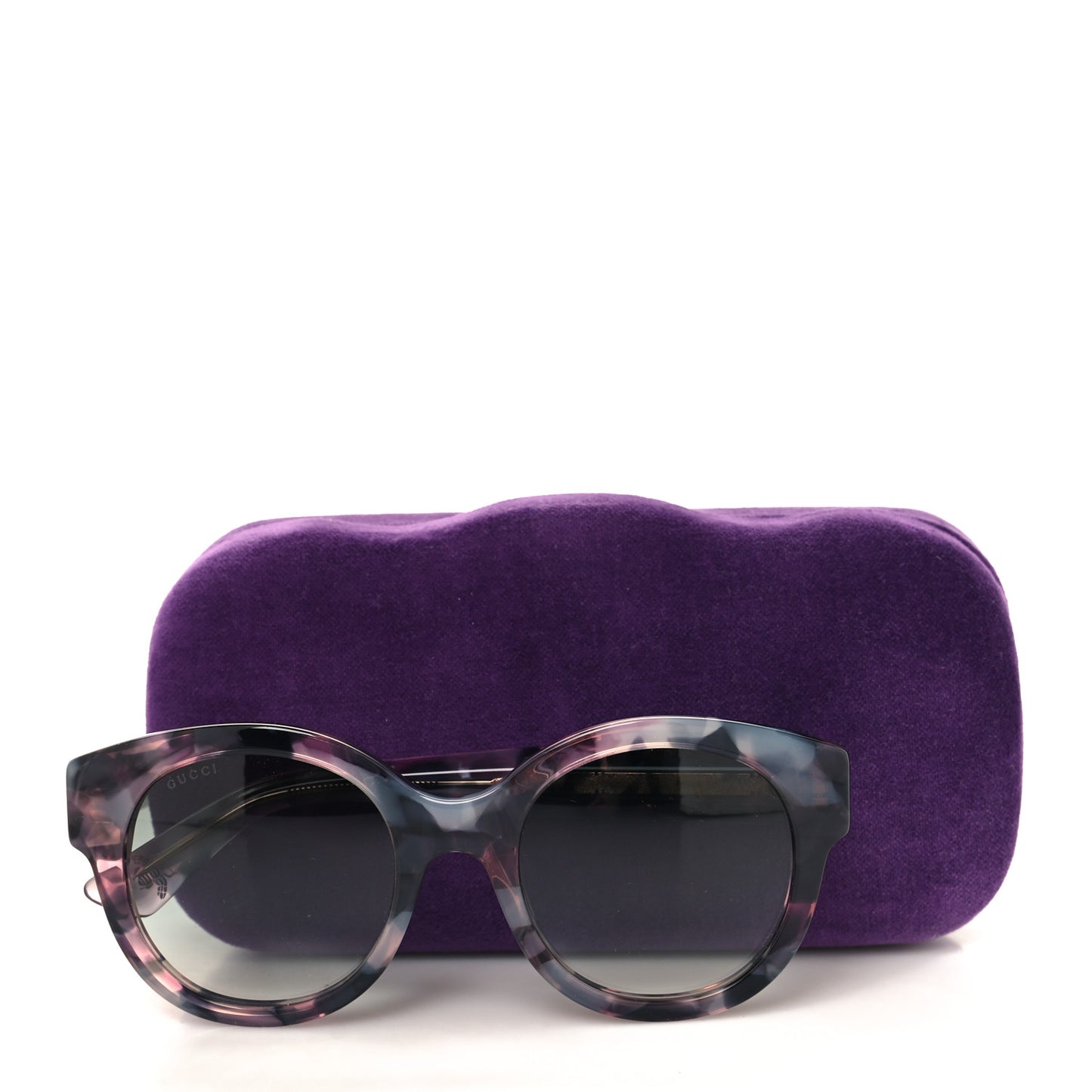 Round Frame GG Star Sunglasses GG0207S Grey Pink