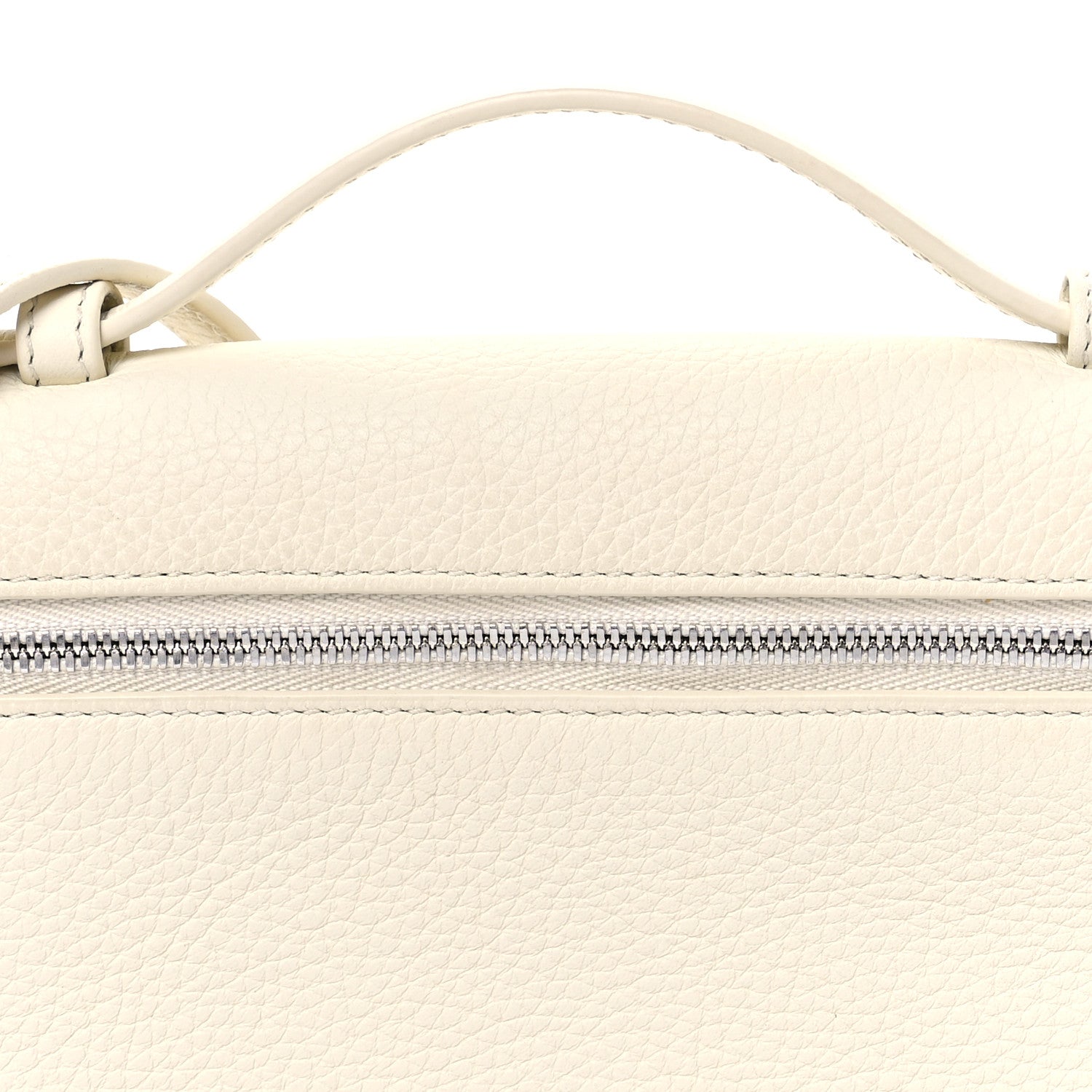 Loro Piana Grained Calfskin L19 Extra Pocket Pouch Whisper White 7 of 10