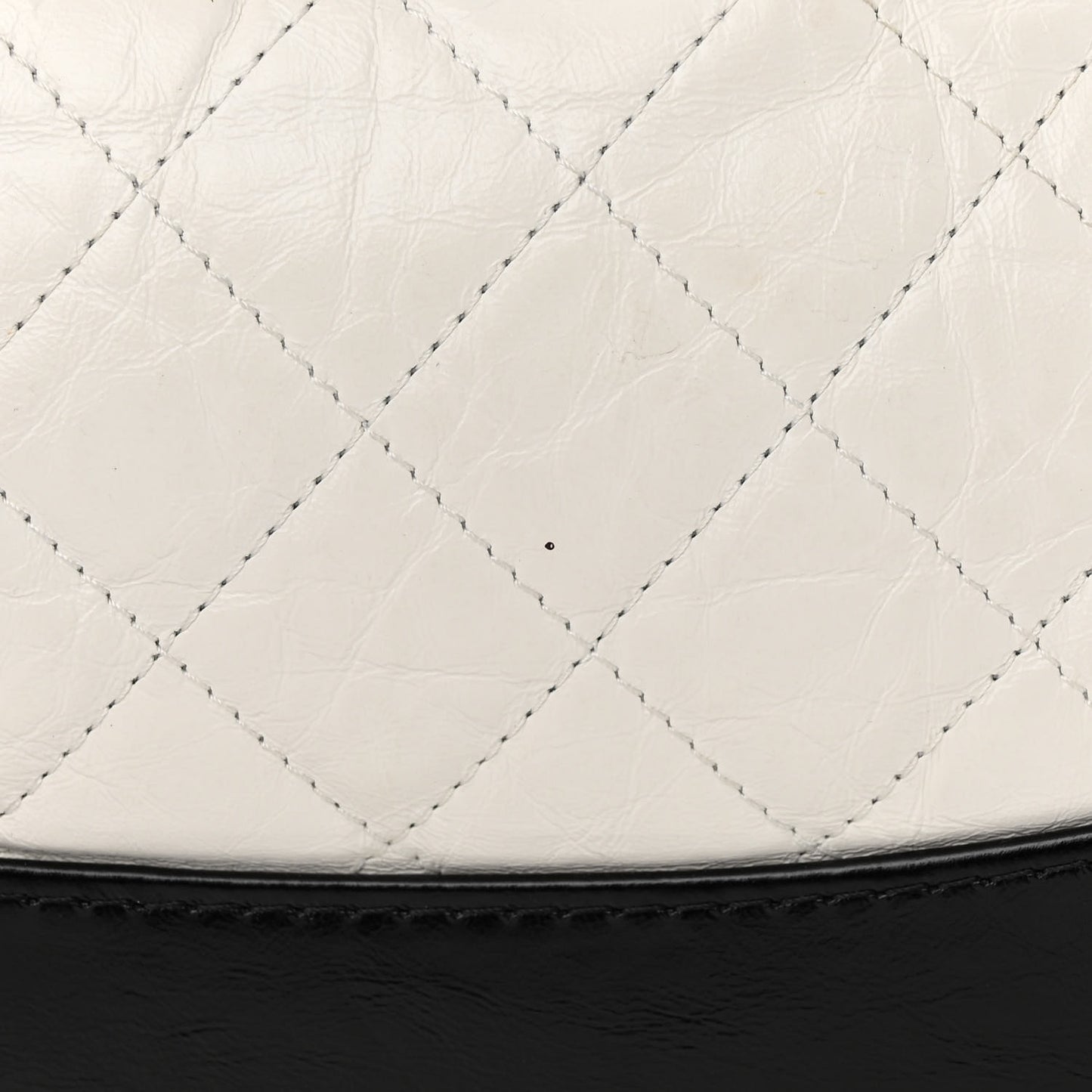 Aged Calfskin Quilted Gabrielle Backpack Black White