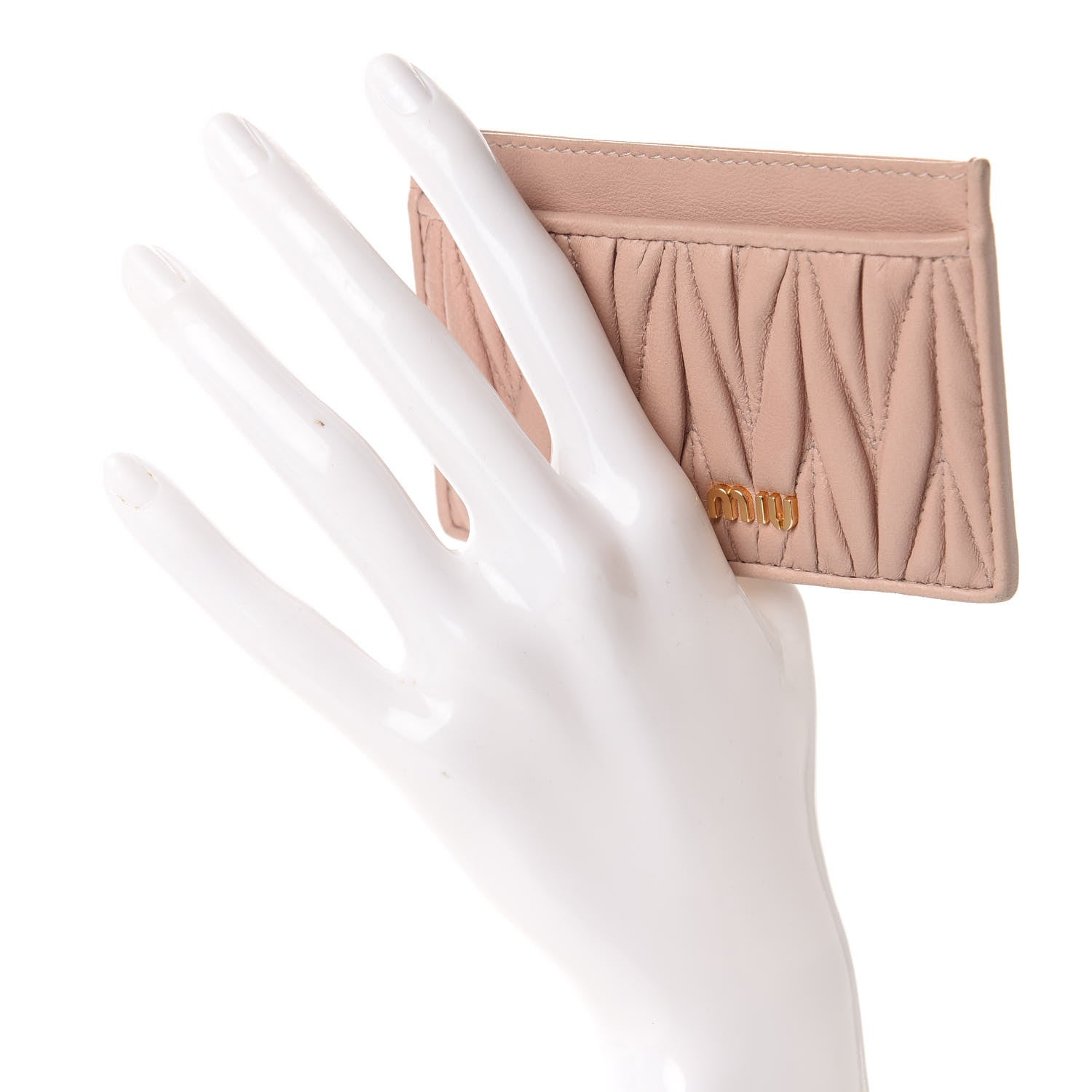 Miu Miu Nappa Matelasse Card Holder Cammeo 2 of 9