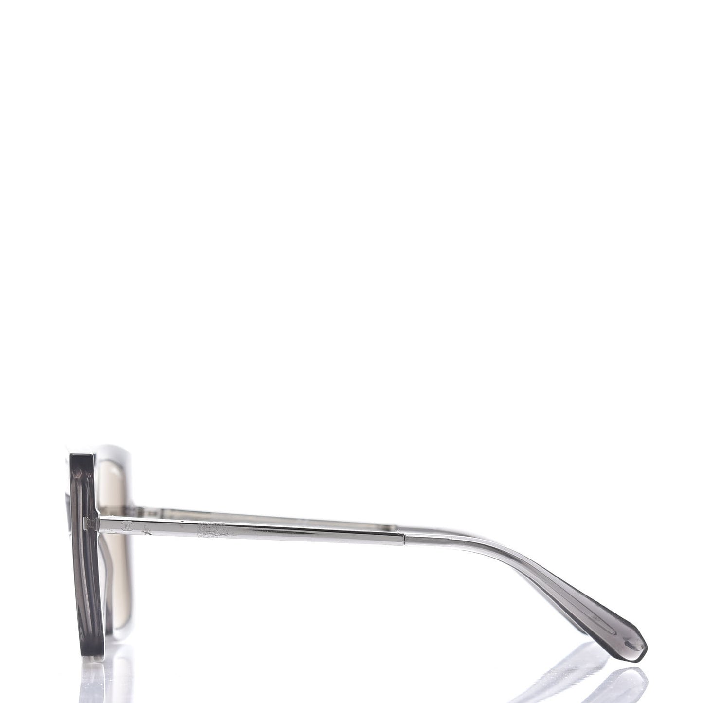 18K White Gold Mirror Square Sunglasses 6051 Gray