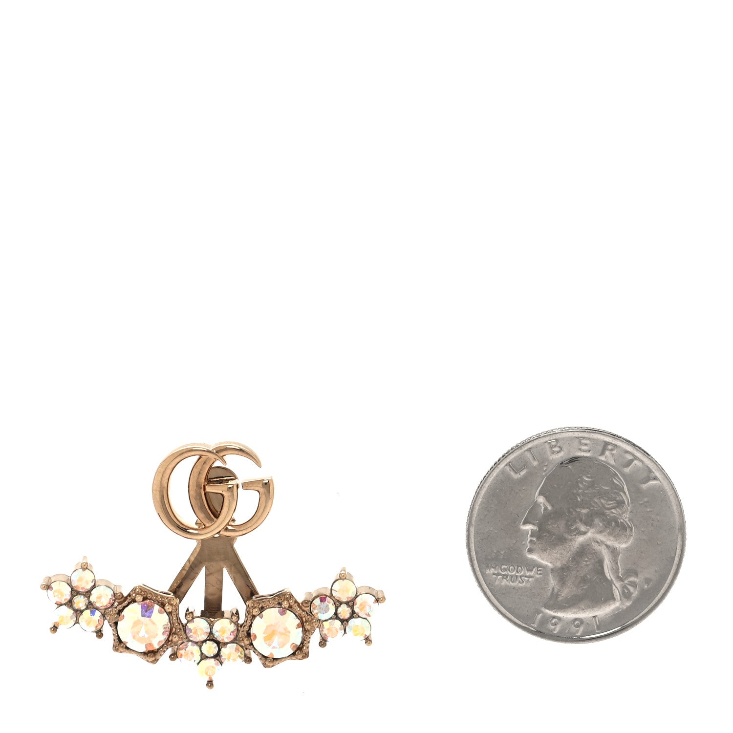 Gucci Crystal Single GG Earring Aurora Gold 2 of 4