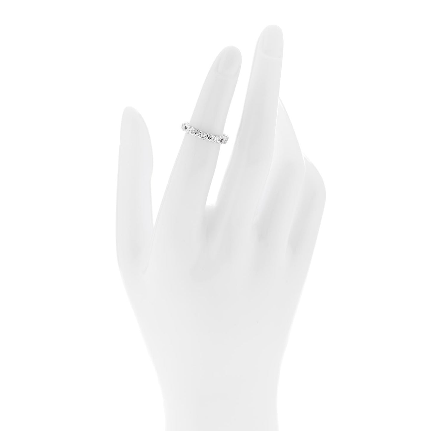18K White Gold Diamond Paloma Picasso Graffiti Narrow Love and Kisses Ring 47 4