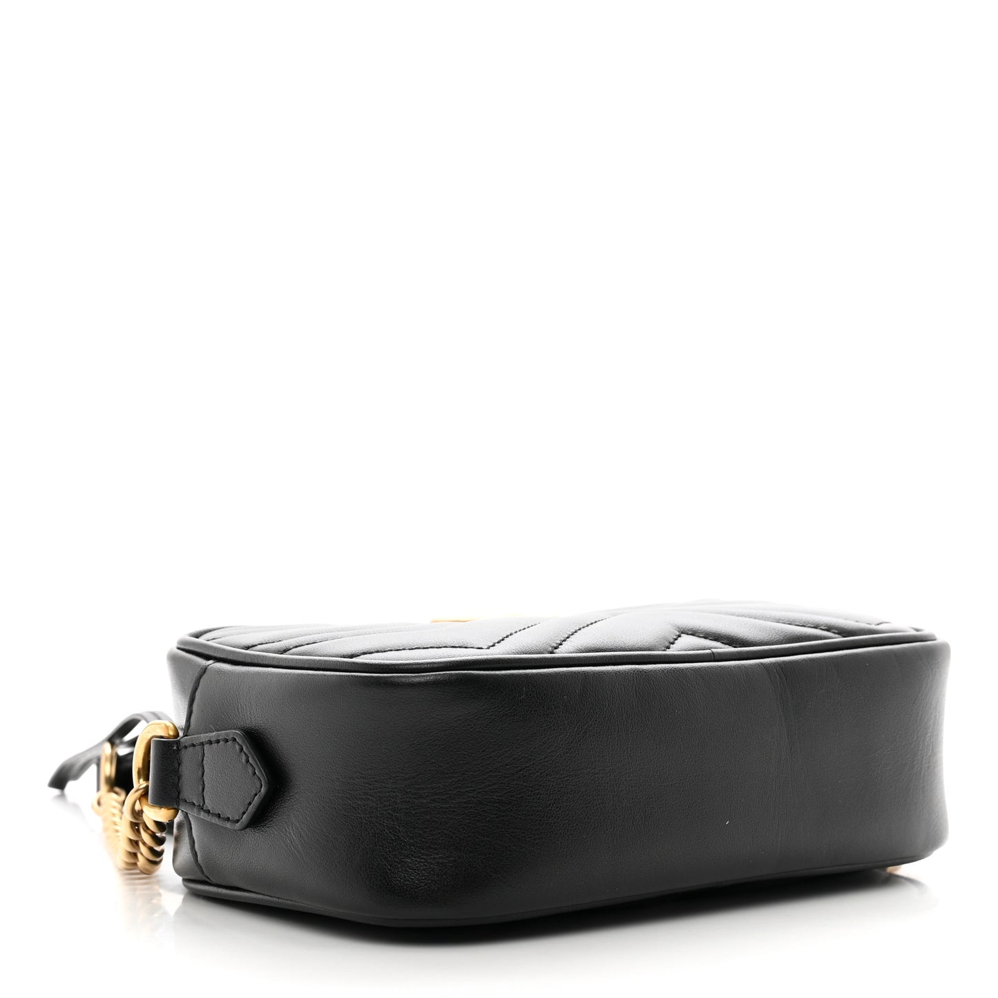 Calfskin Matelasse Mini GG Marmont Chain Shoulder Bag Black