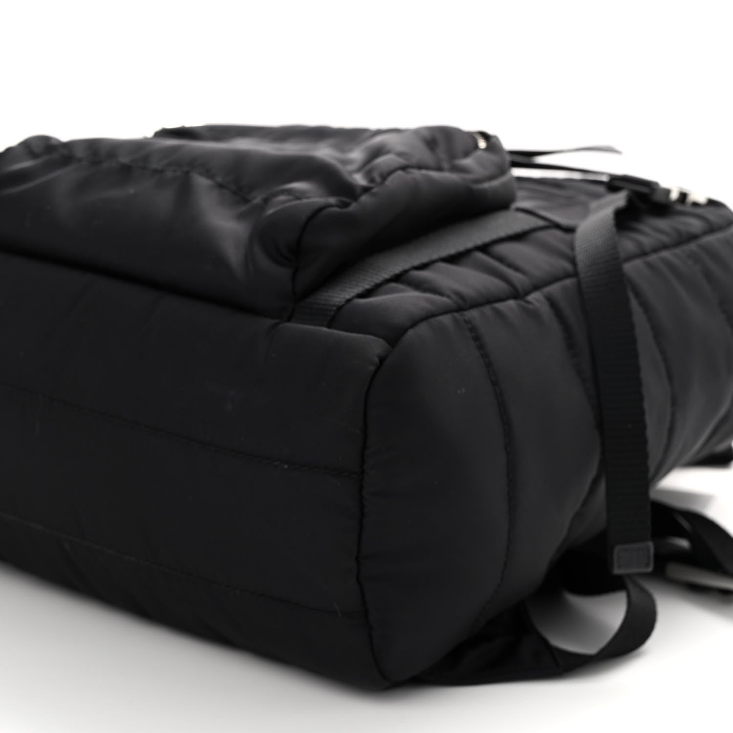 Prada Tessuto Nylon Quilted Double Buckle Backpack Black 7 of 11