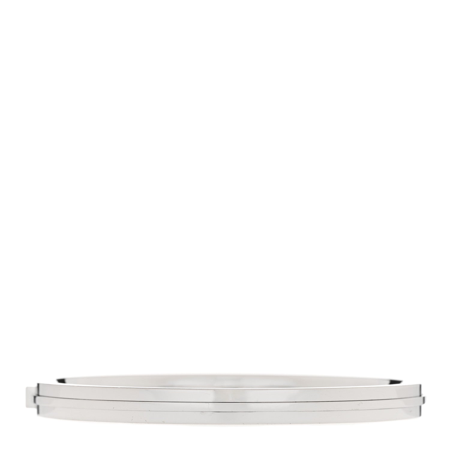 Tiffany 18K White Gold Diamond T Hinged Bangle Bracelet 2 of 4