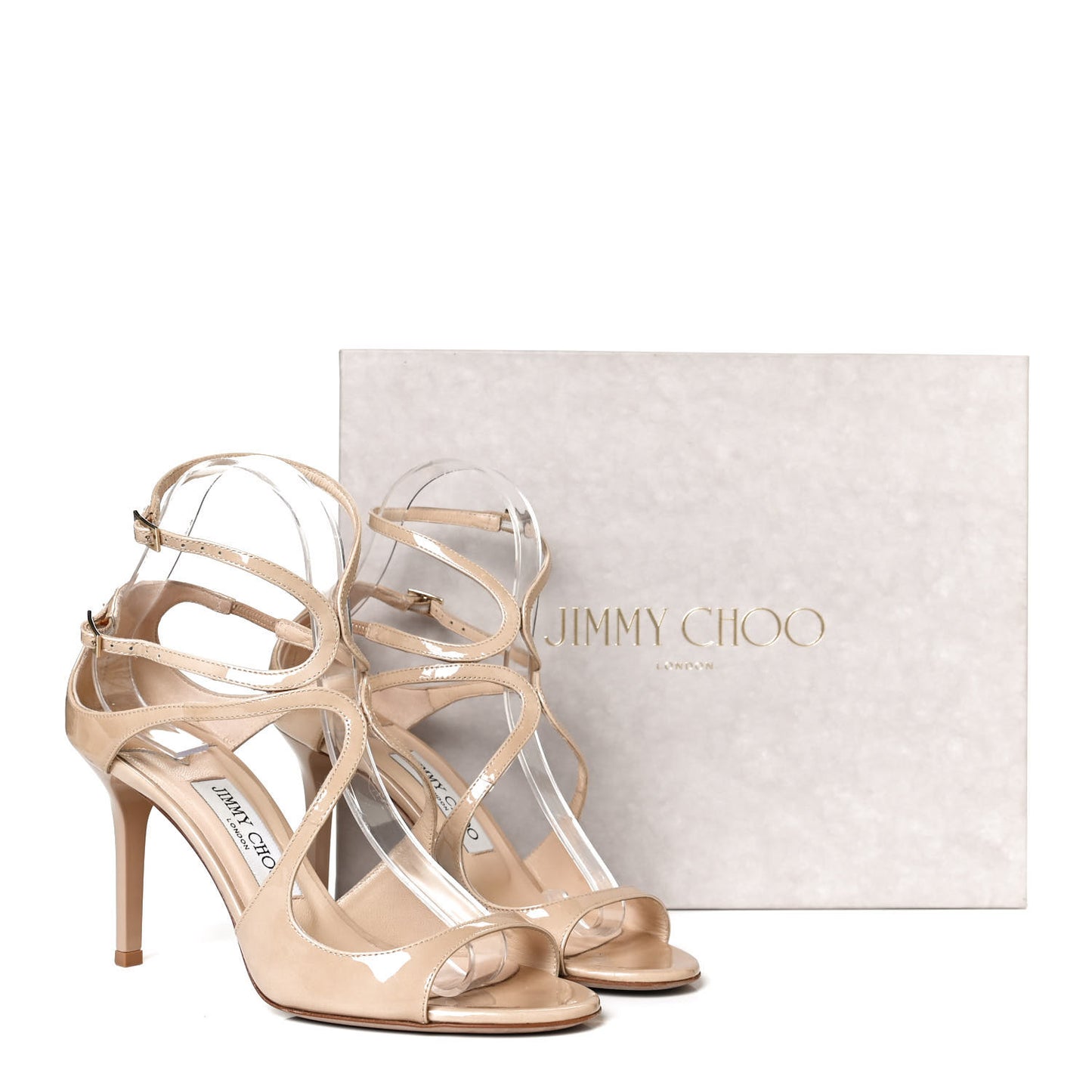 Patent Calfskin Lang Sandals 38 Sand