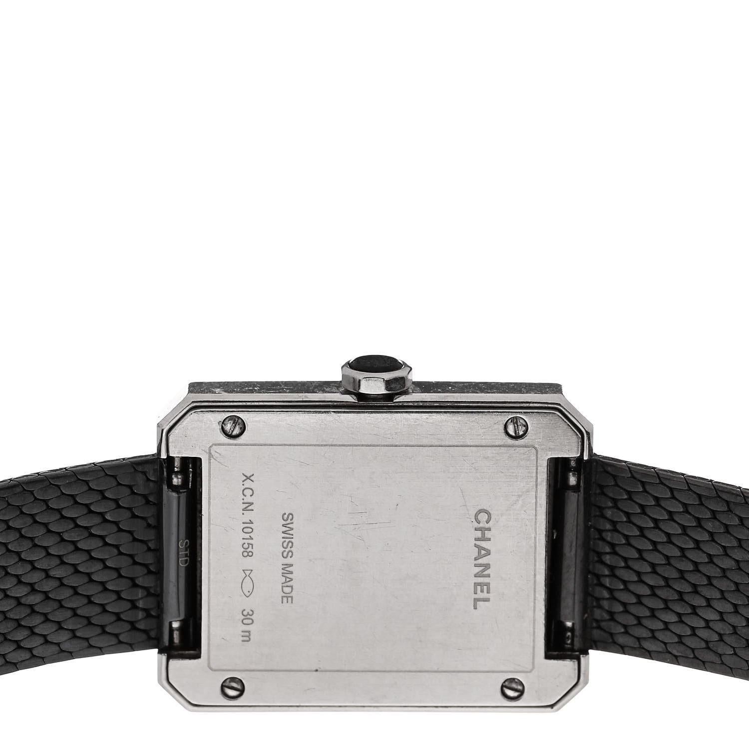 Chanel Stainless Steel Calfskin 21mm Boy-Friend Tweed Quartz Watch Black 4 of 5