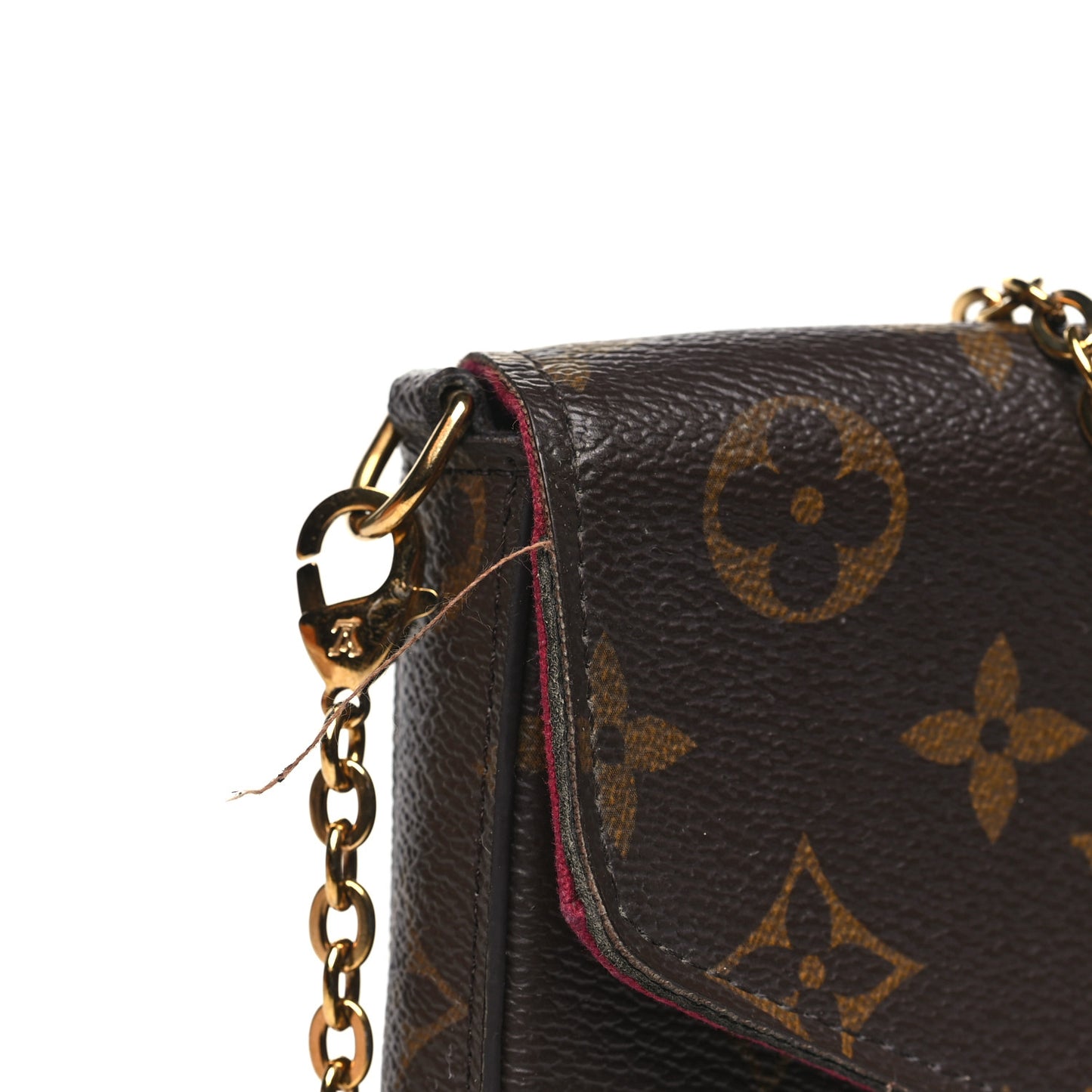 Monogram Pochette Felicie Chain Wallet Fuchsia
