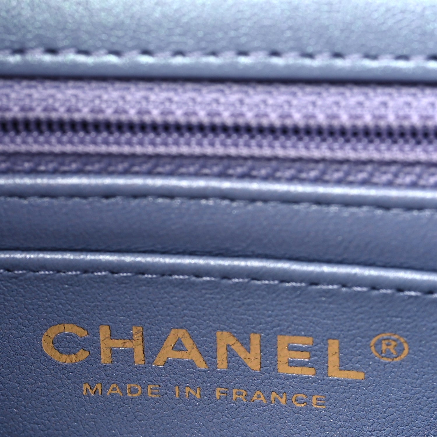 Chanel Iridescent Lambskin Quilted Mini Rectangular Flap Light Purple 6 of 10