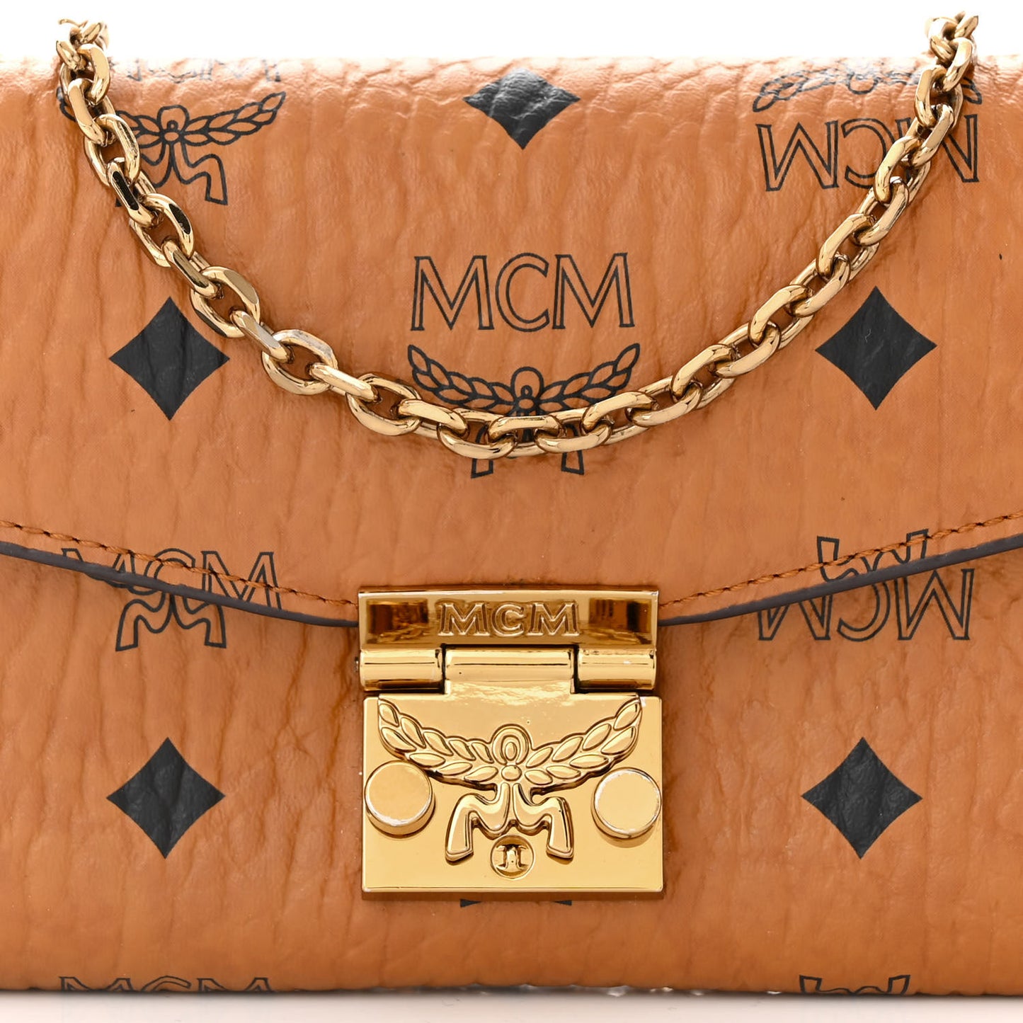 Visetos Large Patricia Wallet On Chain Cognac