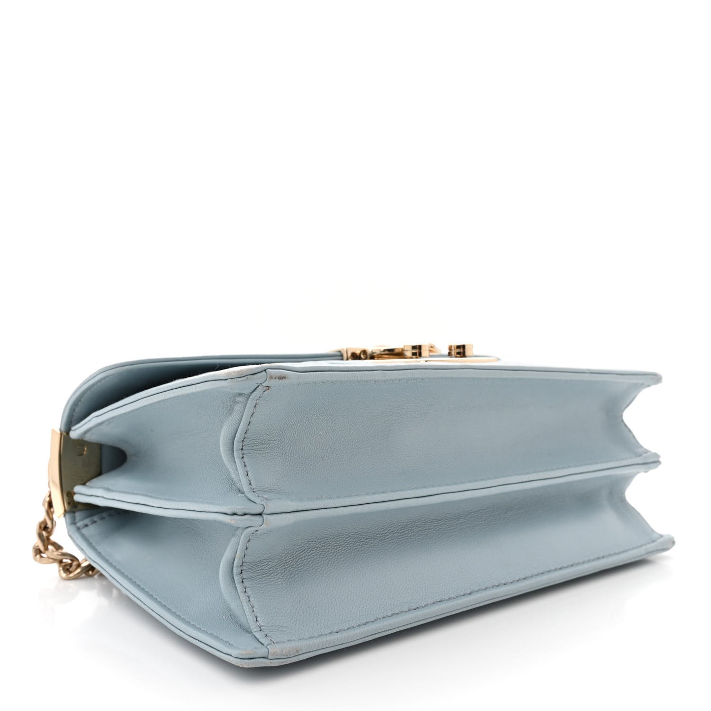 Lambskin Confidential Matelasse Chain Shoulder Bag Light Blue