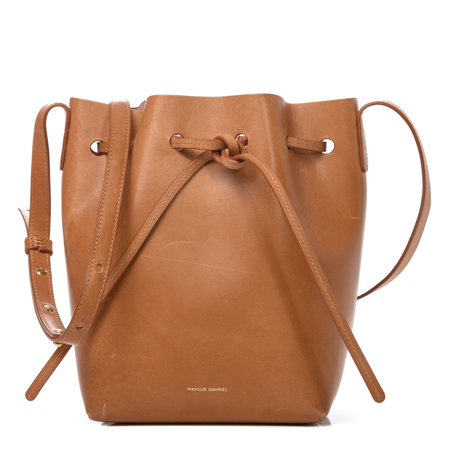 Calfskin Mini Bucket Bag Cammello Rosa