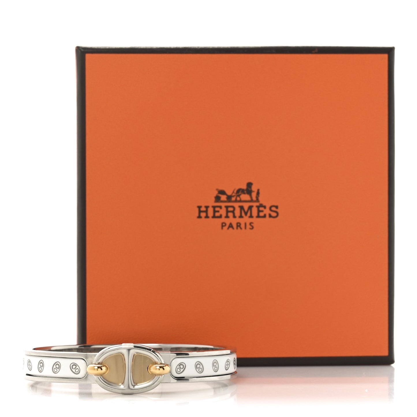 Enamel Mini Farandole Clic Chaine D'Ancre Bracelet PM Platine White