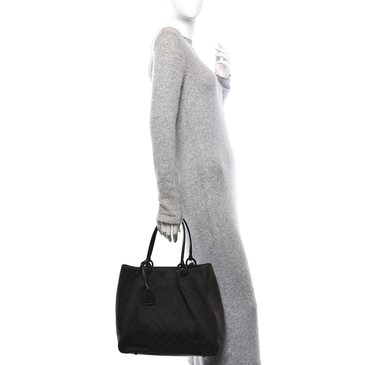 Denim Monogram Calfskin Tote Dark Brown