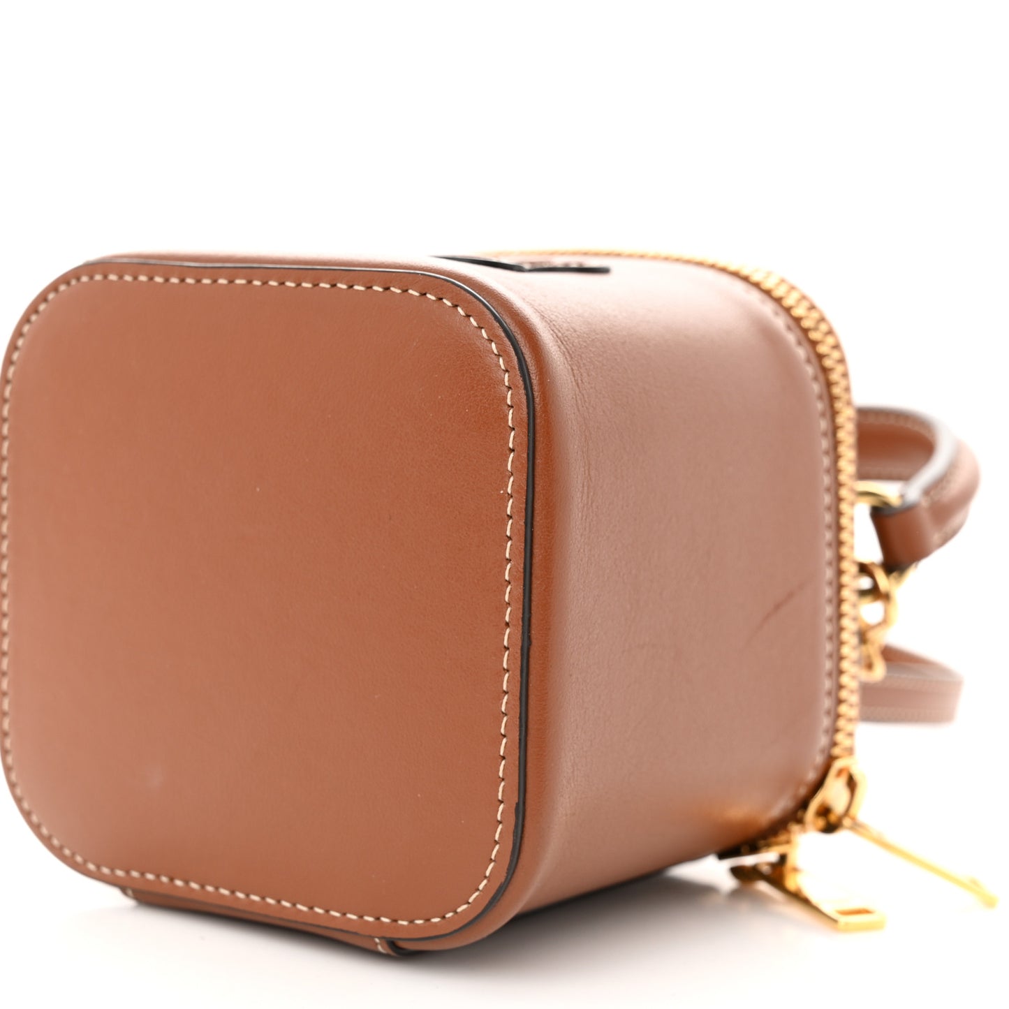 Smooth Calfskin Cuir Triomphe Mini Vanity Case Tan