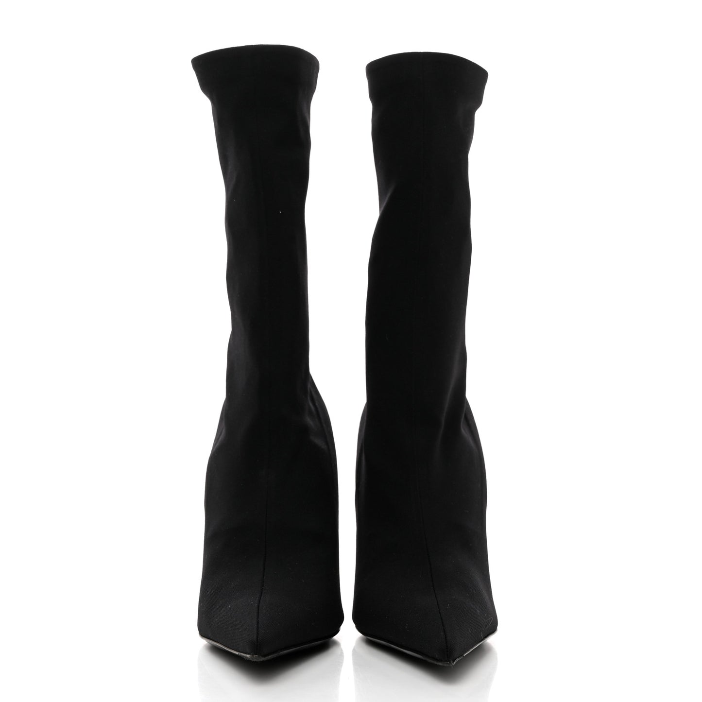 Jersey Crepe Round Toe Knife Booties 39 Black