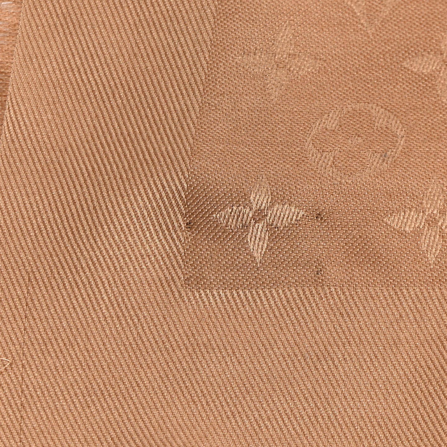 Silk Wool Monogram Shine Shawl Caramel