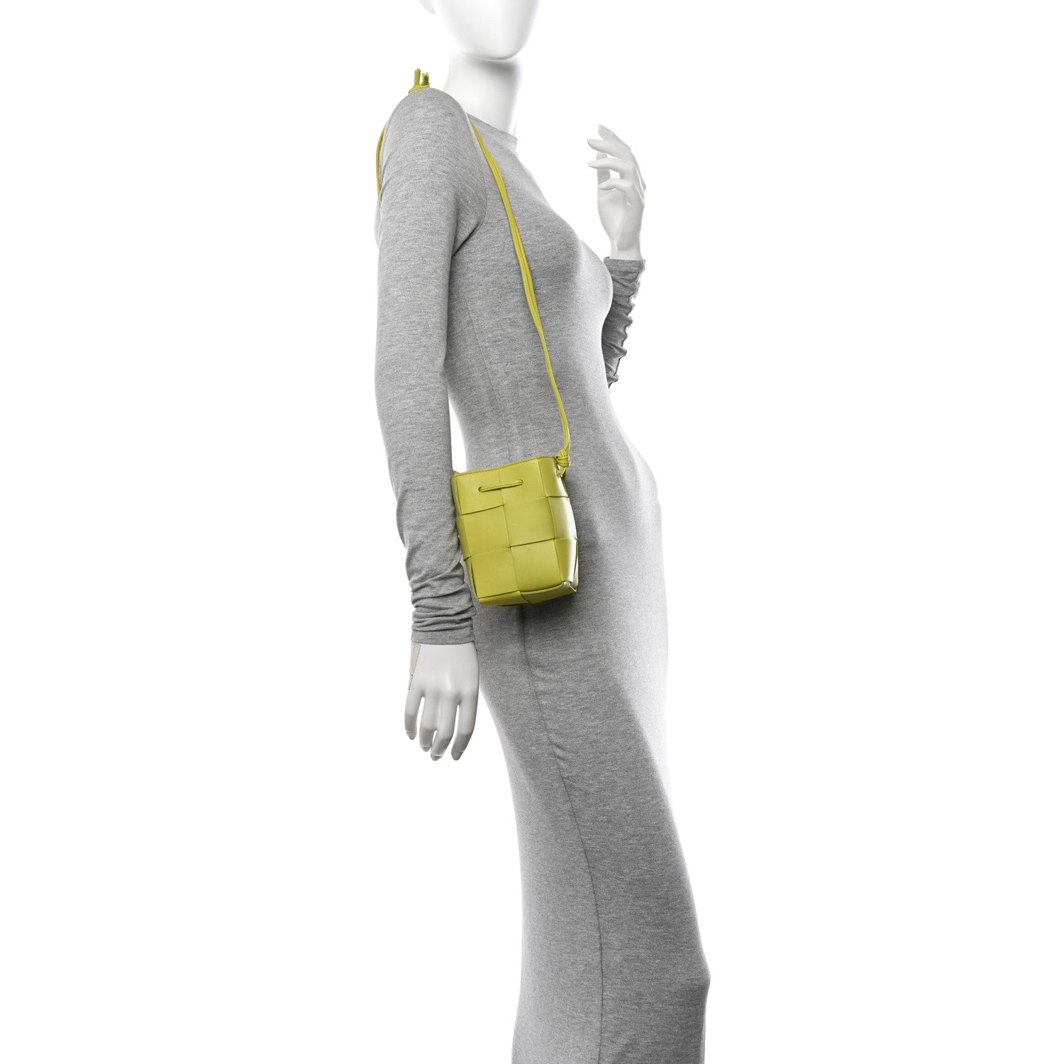 Bottega Veneta Nappa Maxi Intrecciato Mini Cassette Bucket Bag Kiwi 2 of 9