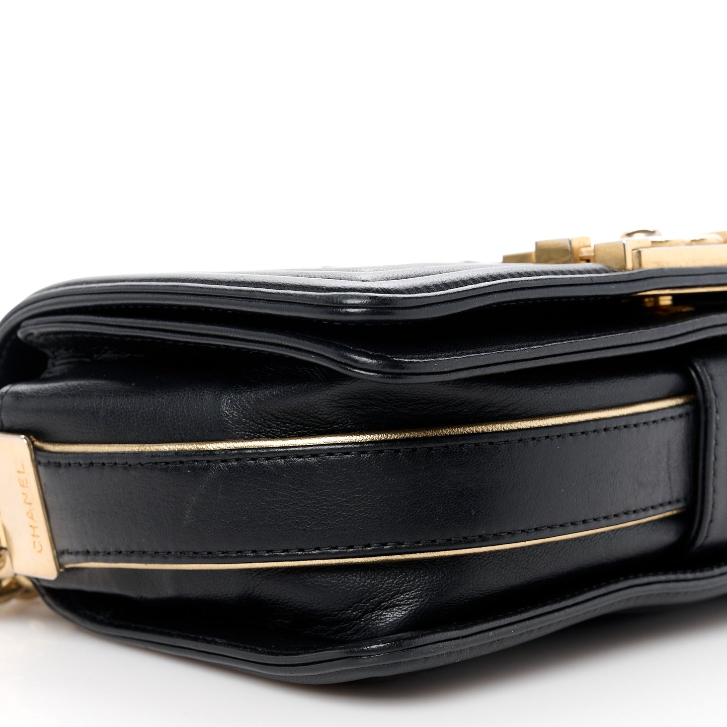 Sheepskin Braided Small Boy Reverso Flap Black