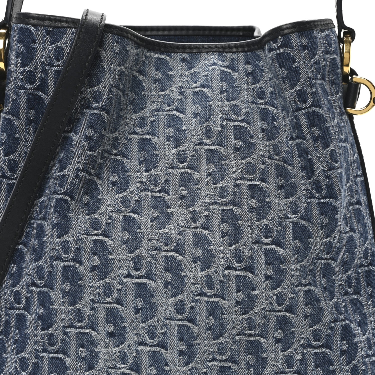Christian Dior Denim Jacquard Oblique C'est Dior Bucket Bag Blue 13 of 17