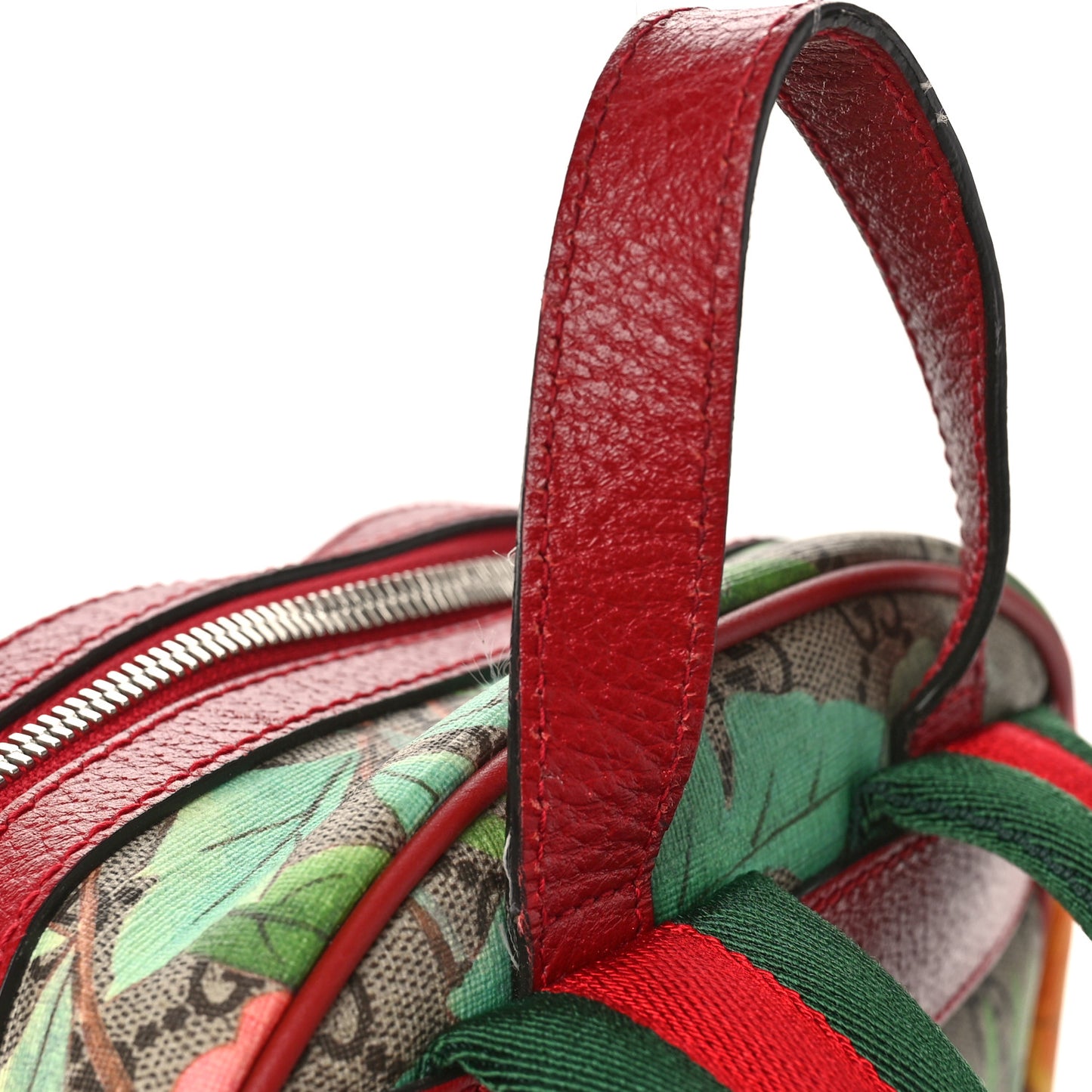 GG Supreme Monogram Tian Web Small Day Backpack Beige Multicolor Red