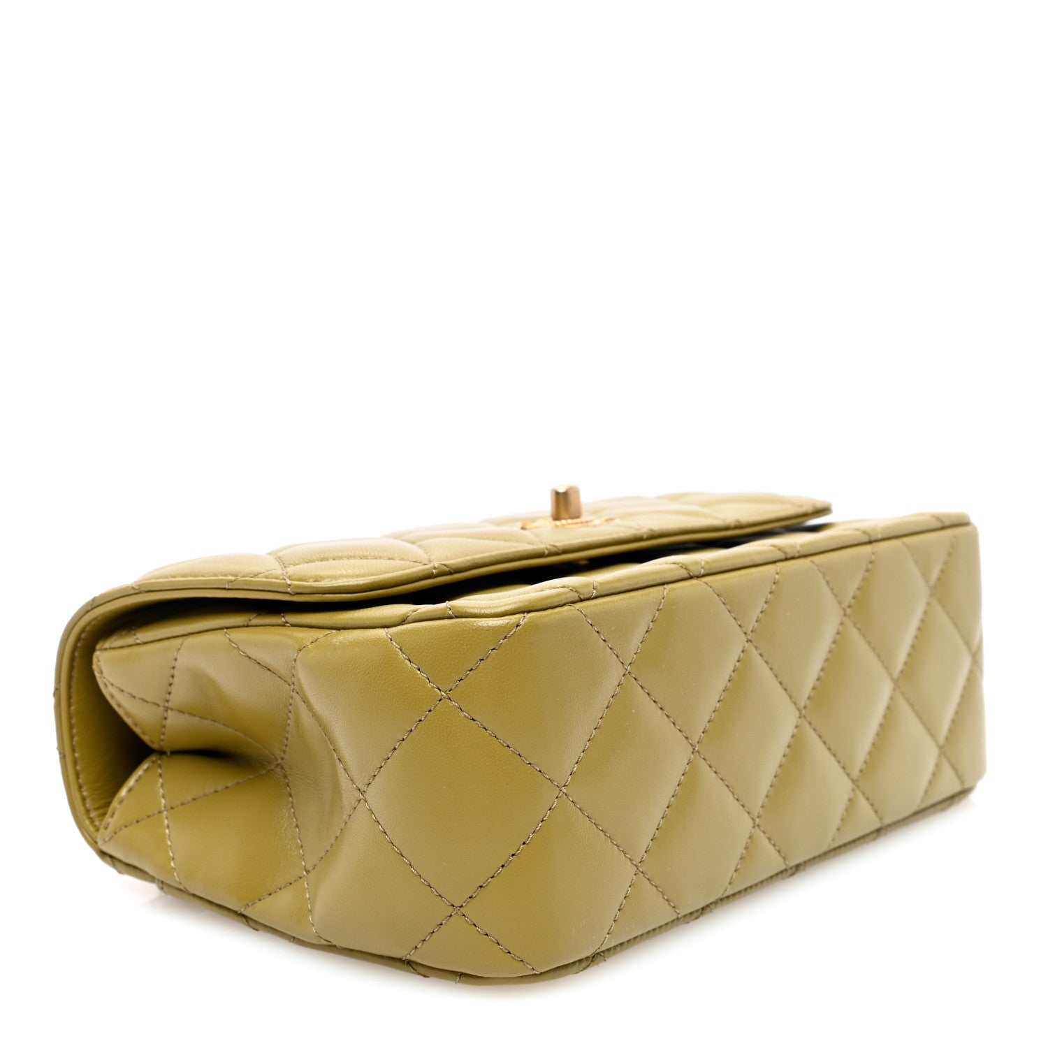 Chanel Lambskin Quilted Metal Top Handle Flap Green 4 of 10