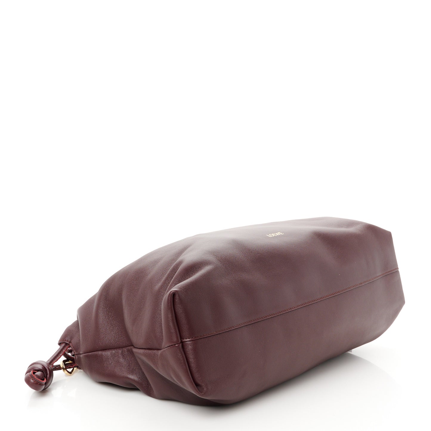 Mellow Nappa Donut Chain Large Flamenco Knot Clutch Dark Burgundy