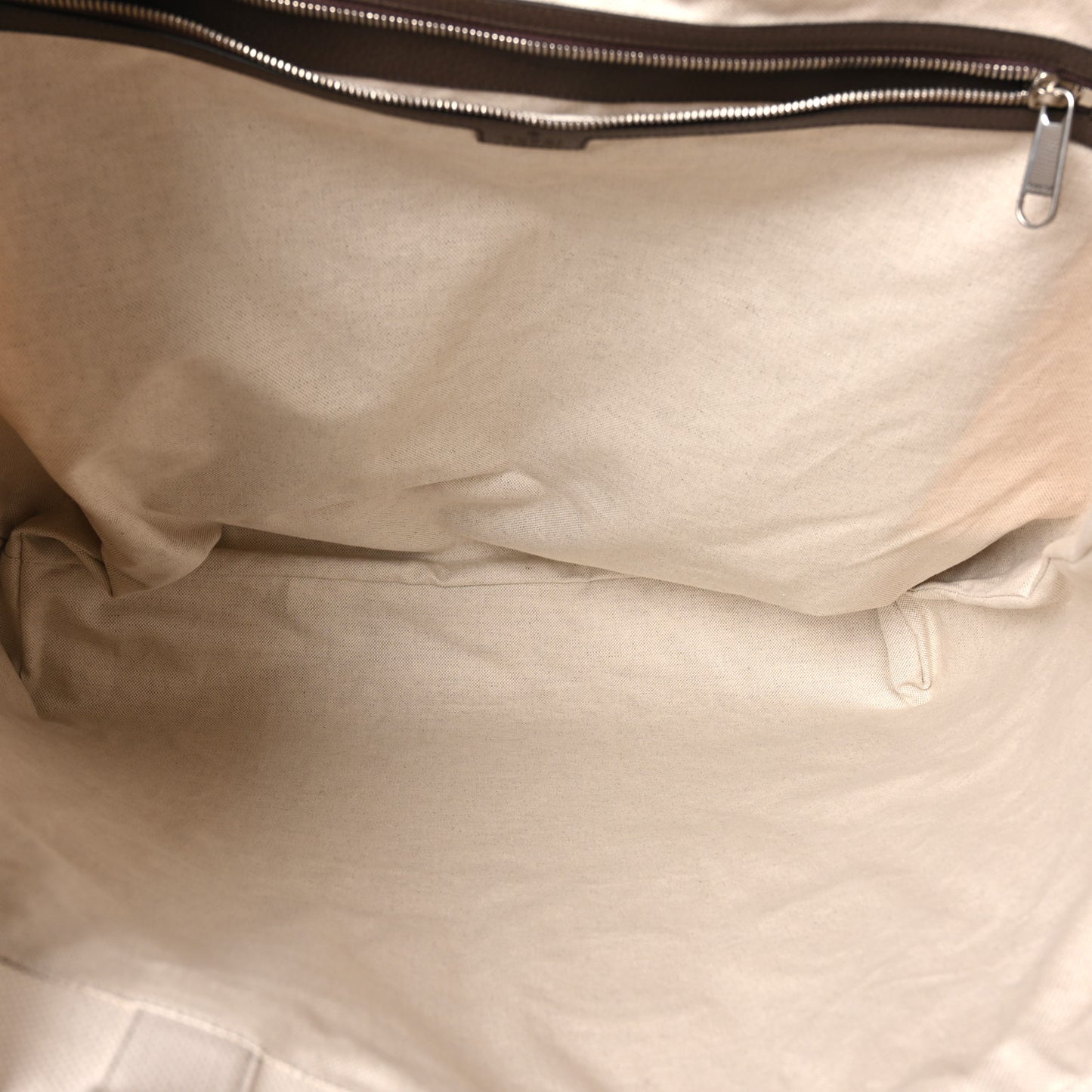Canvas Logo Embossed Ophidia Tote Beige